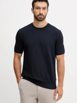 BOSS t-shirt męski kolor granatowy gładki 50543161