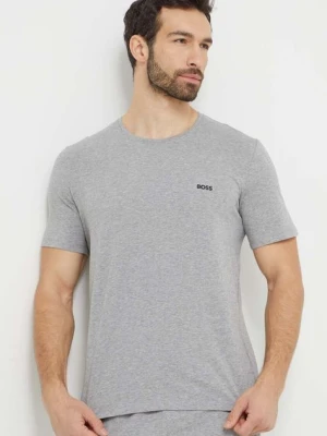 BOSS t-shirt męski kolor szary gładki