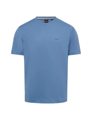 BOSS T-shirt męski Mężczyźni Bawełna niebieski jednolity,