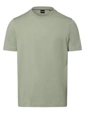 BOSS T-shirt męski Mężczyźni Bawełna zielony jednolity,