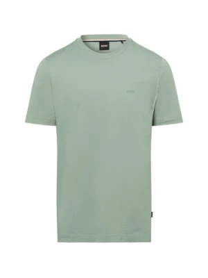 BOSS T-shirt męski Mężczyźni Bawełna zielony jednolity,