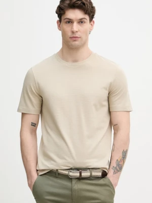 BOSS T-shirt męski z bawełną Tiburt 240 beżowy
