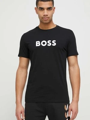 BOSS t-shirt plażowy kolor czarny wzorzysty 50491706