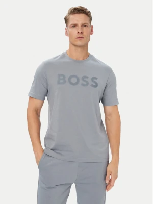 BOSS T-Shirt Structure Logo 50566883 Szary Regular Fit