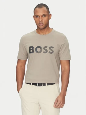 BOSS T-Shirt Tape Logo 50530990 Beżowy Regular Fit