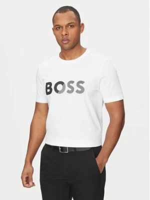 BOSS T-Shirt Tape Logo 50530990 Biały Regular Fit