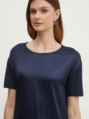 BOSS t-shirt z domieszką jedwabiu Esandy