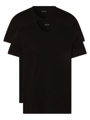 BOSS T-shirty pakowane po 2 szt. Mężczyźni Dżersej czarny jednolity,