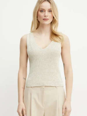 BOSS top damskie kolor beżowy 50534133