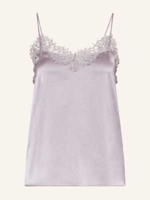 Boss Top Satynowy Ilessy Z Koronką lila