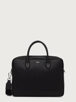 BOSS torba na laptopa męska skórzana Northon_M_Doc. Case czarny