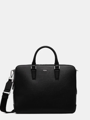 BOSS torba skórzana kolor czarny 50548265