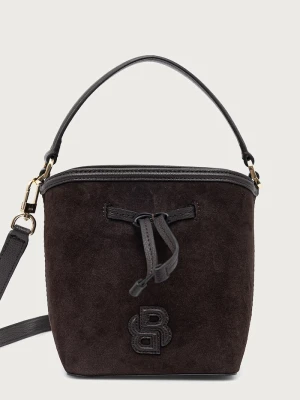 BOSS torebka crossbody damska z imitacji skóry Anett Drawstring SU brązowy