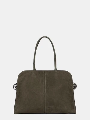 BOSS torebka shopper damska z imitacji zamszu Clarice Tote SU zielony