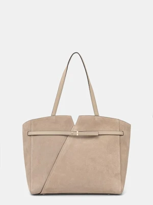 BOSS torebka shopper damska zamszowa