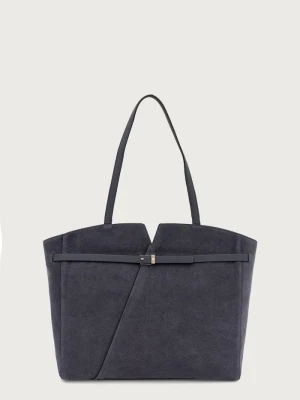 BOSS torebka shopper damska zamszowa niebieski