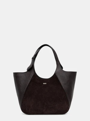 BOSS torebka skórzana kolor brązowy 50552138