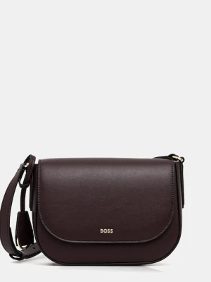 BOSS torebka skórzana kolor fioletowy 50547756