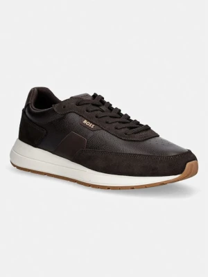 BOSS Vinston sneakersy męskie skórzane brązowy
