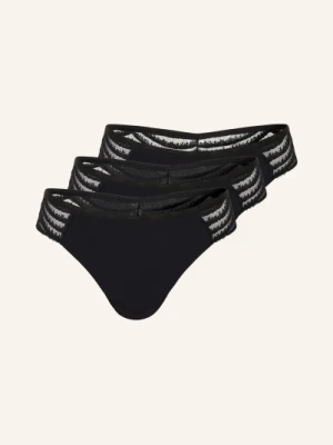 Boss Zestaw 3 Stringów Lace schwarz CZARNY