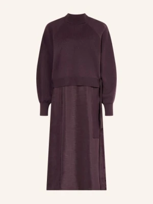 Boss Zestaw Flalina: Sweter Z Wycięciem I Sukienka Satynowa rot