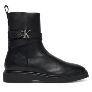 Botki Calvin Klein Ankle Boot W/ Metal Logo HW0HW02663 Czarny
