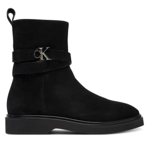 Botki Calvin Klein Ankle Boot W/ Metal Logo Sue HW0HW02664 Czarny