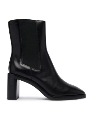 Botki Calvin Klein Block Heel Chelsea Boot Lth HW0HW03177 Czarny