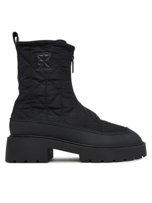Botki Calvin Klein Chunky Zip Boot Mat Mix Aop Em HW0HW03205 Brązowy ciemny