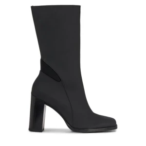 Botki Calvin Klein Jeans Heel Zip Boot Lth Wn YW0YW01113 Czarny