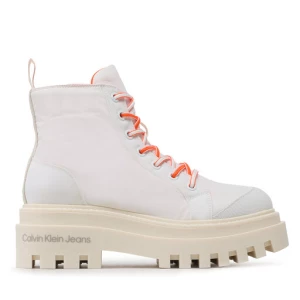 Botki Calvin Klein Jeans Toothy Combat Boot Softny YW0YW00948 Biały