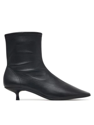 Botki Calvin Klein Round Kitt Heel Ankle Boot Nappa HW0HW03169 Czarny