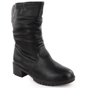 Botki damskie ocieplane wysokie czarne Filo Donna Z24-43
