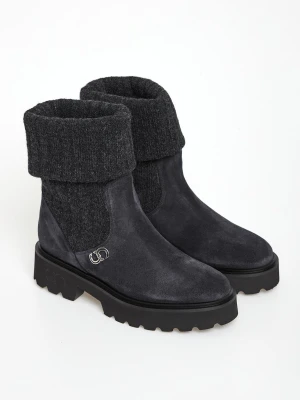 Botki damskie skóra zamszowa CESARE CASADEI