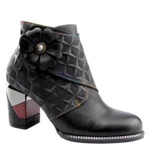 Botki damskie skórzane na słupku Laura Vita MAEVAO 41 czarne