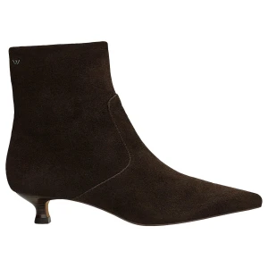 Brązowe czekoladowe botki na niskim obcasie z noskiem w szpic 55347-62 Wojas