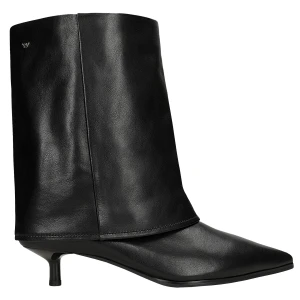 Czarne skórzane botki na kaczuszce 55345-51 Wojas