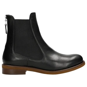 Czarne skórzane sztyblety damskie z wyzsza cholewka 55368-51 Wojas