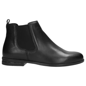 Czarne sztyblety damskie ze skóry licowej 9503-51 Wojas