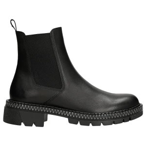 Czarne skórzane sztyblety z ozdobnym zamkiem 55268-51 Wojas