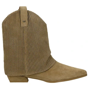 Beżowe botki z ażurowa cholewka 55377-64 Wojas