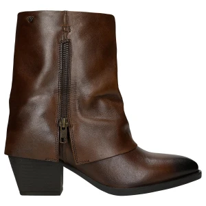 Brązowe kowbojki z cholewka zapinana na zamek 55352-52 Wojas