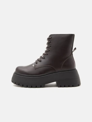 Botki do kostki Even&Odd Wide Fit By Zalando ciemnobrązowy