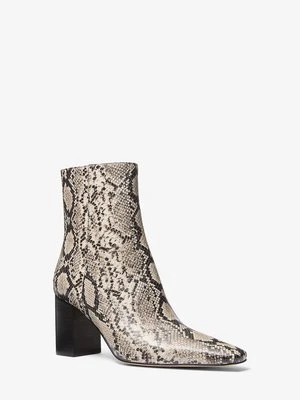 Botki Elise ze skóry z fakturą łuski węża MICHAEL Michael Kors