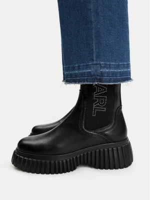 Botki KARL LAGERFELD Kreeper Wedge KL44460 Czarny