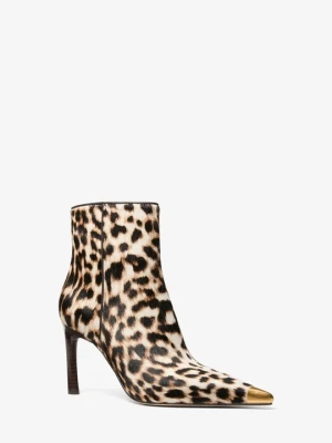 Botki Kasia ze skóry cielęcej w lamparci wzór Michael Kors