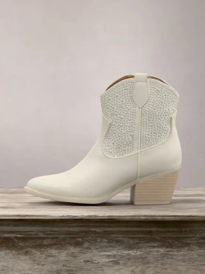 Botki kowbojki i motocyklowe Anna Field By Zalando biały