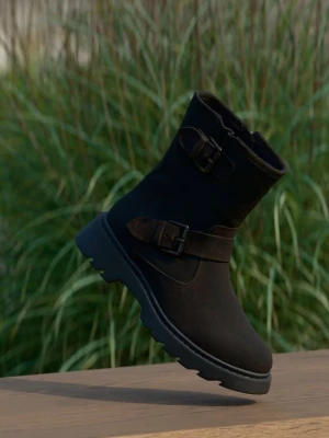 Botki kowbojki i motocyklowe Anna Field By Zalando koniakowy