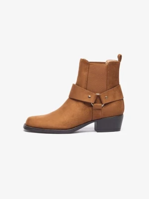 Botki kowbojki i motocyklowe Anna Field By Zalando koniakowy