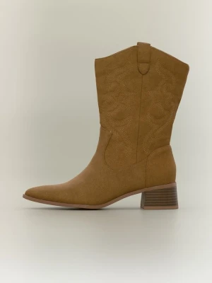 Botki kowbojki i motocyklowe Anna Field By Zalando koniakowy